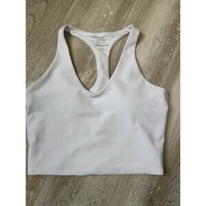 YPB sculptLUX Lightweight Breathable White Racerback Tank Top Women's Size S